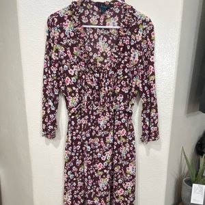 Boden Burgundy Floral Midi Dress
